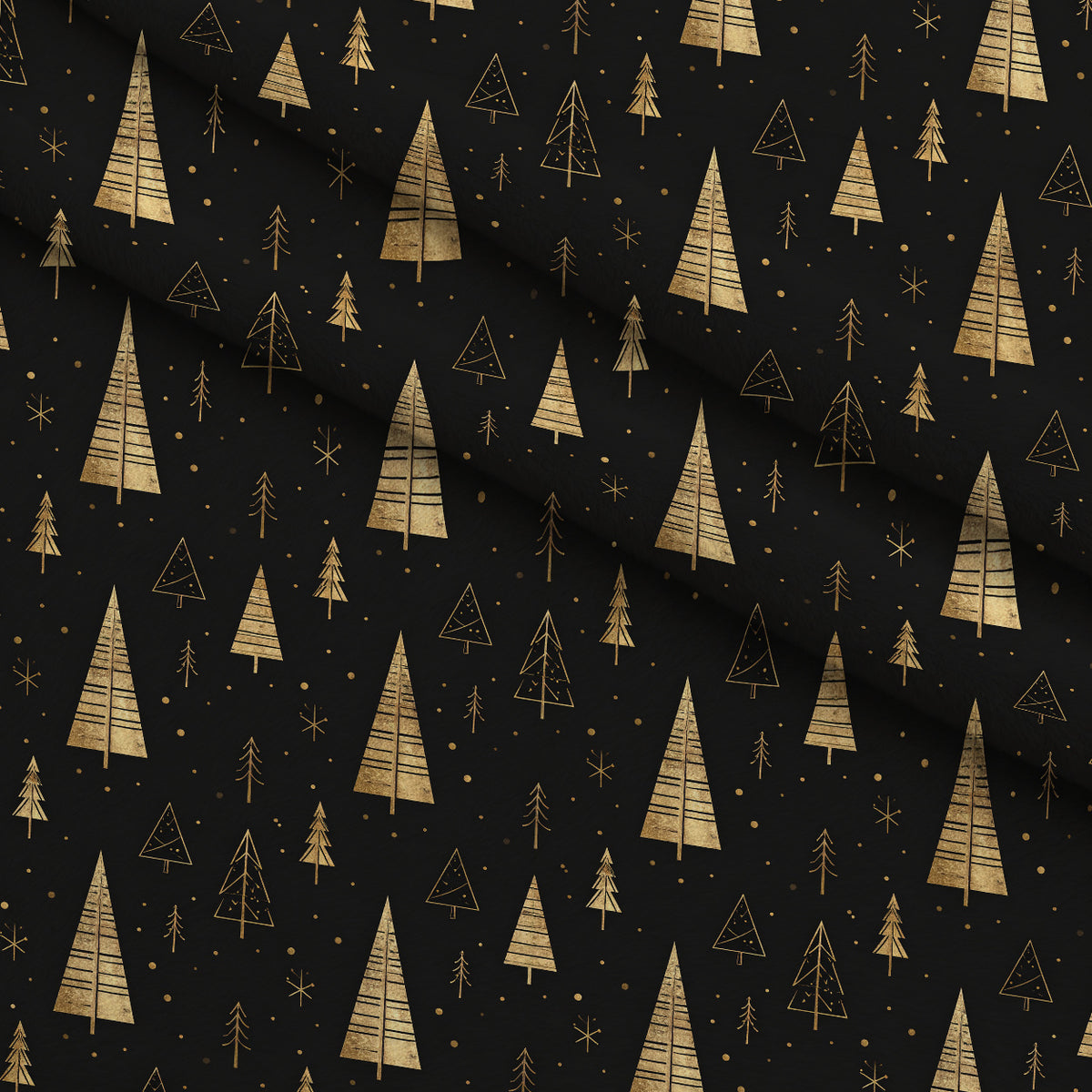 Midnight Gilded Noel Pattern 4 Minky Fabric — plush minky folded close-up preview (mv-minky-v1:lying)