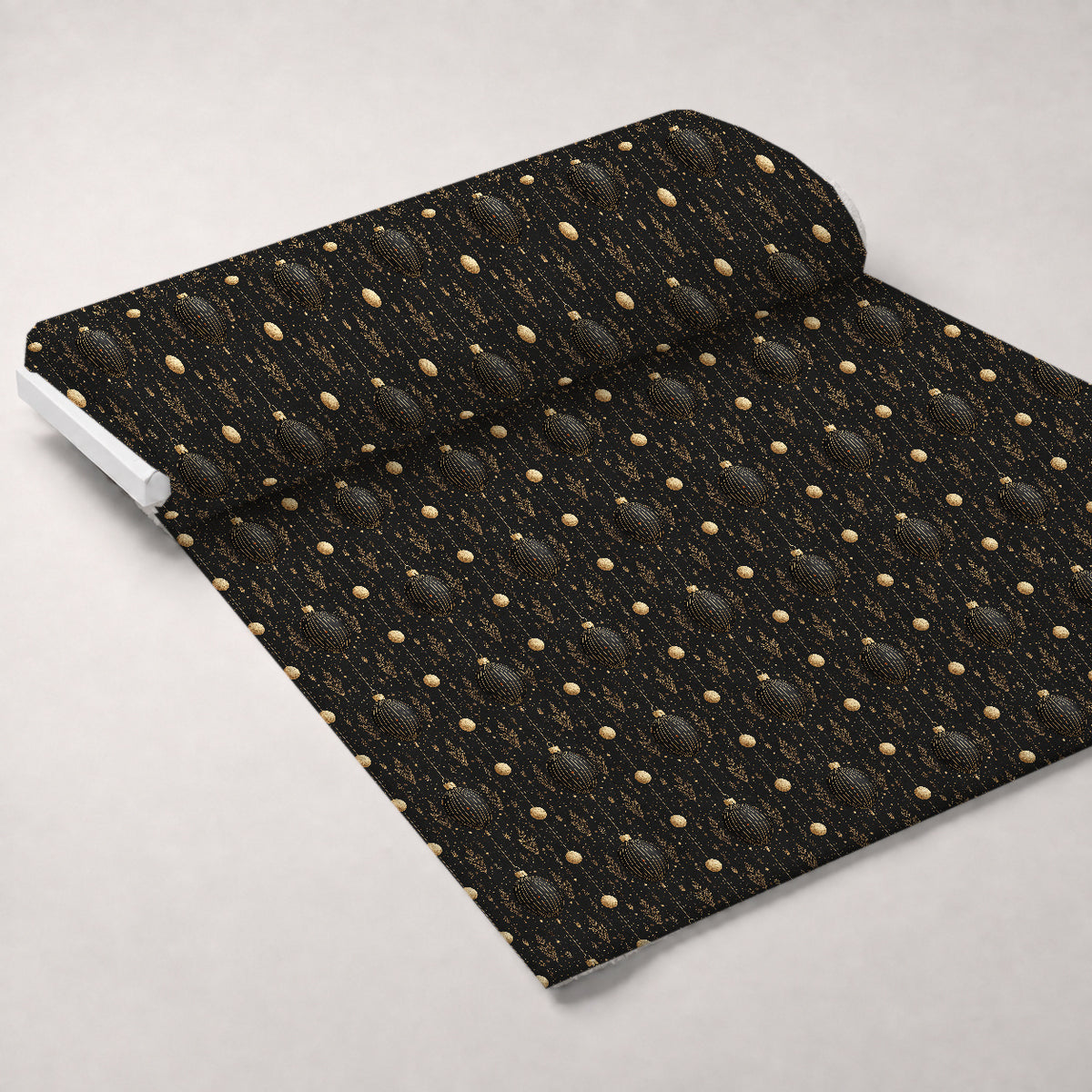 Midnight Gilded Noel Pattern 5 Minky Fabric — plush minky unrolled bolt preview (mv-minky-v1:bolt)