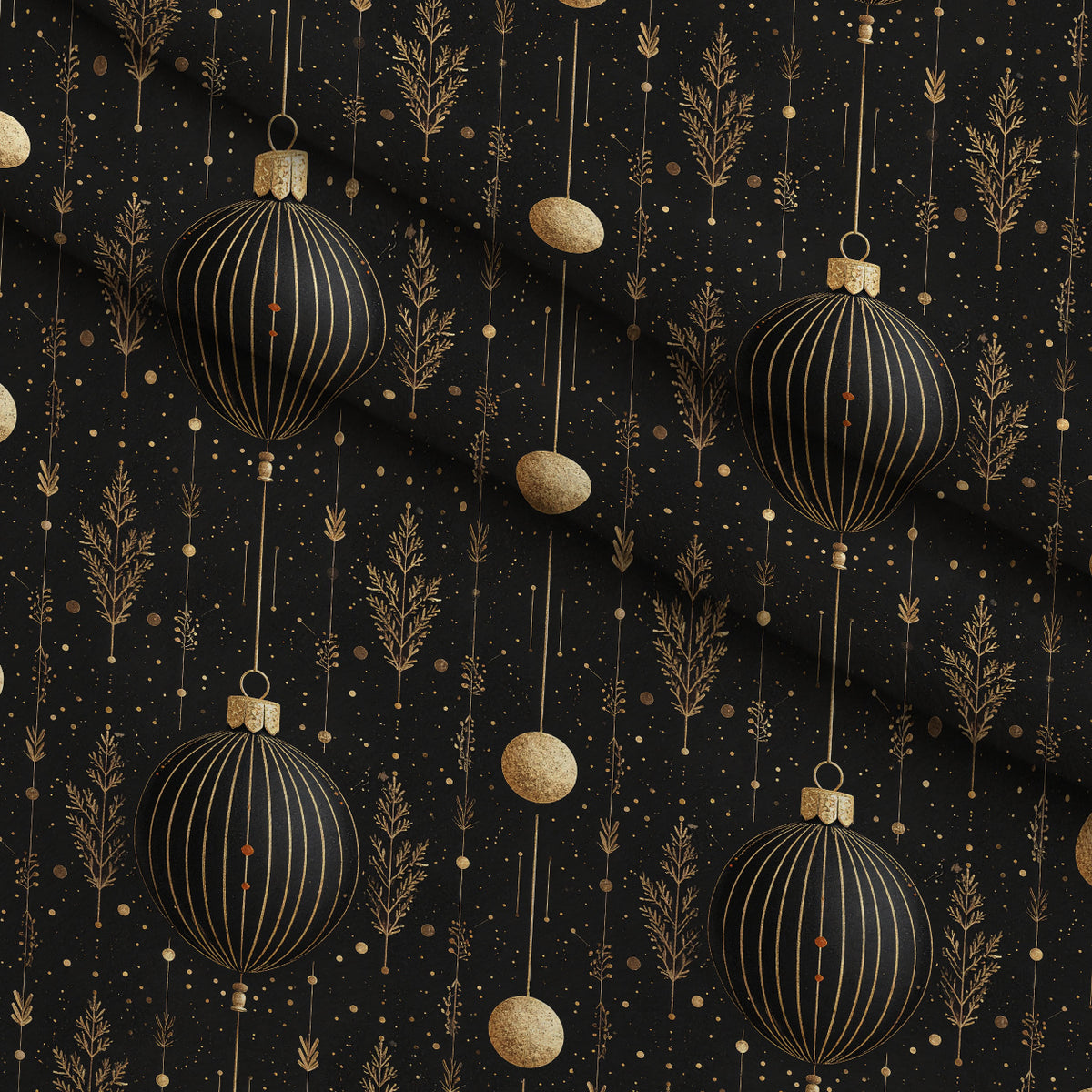 Midnight Gilded Noel Pattern 5 Minky Fabric — plush minky folded close-up preview (mv-minky-v1:lying)