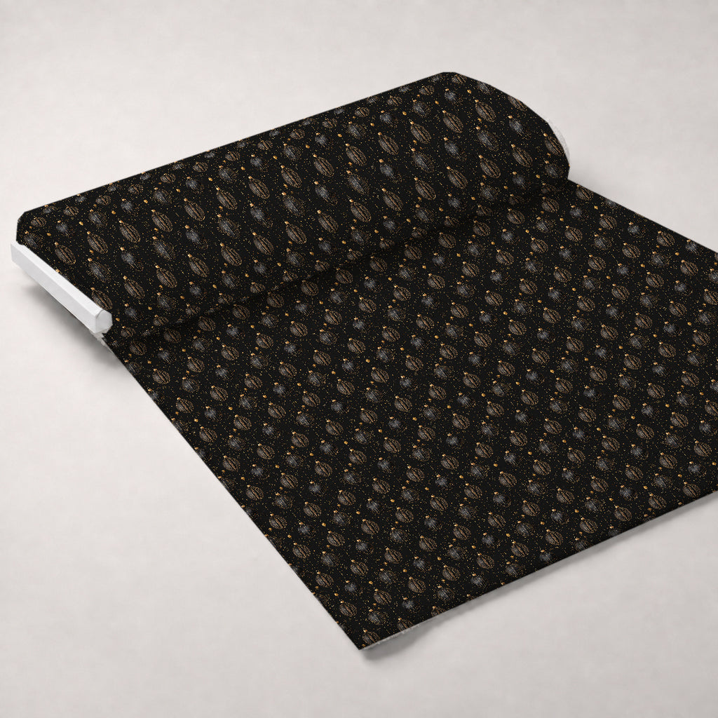 Midnight Gilded Noel Pattern 6 Minky Fabric — plush minky unrolled bolt preview (mv-minky-v1:bolt)
