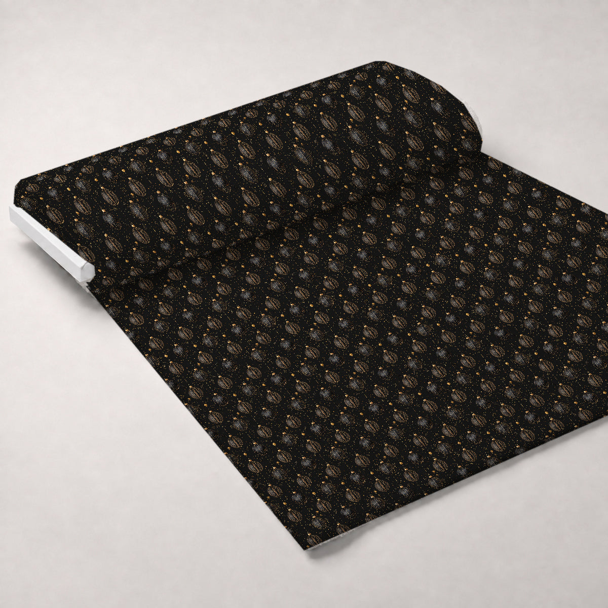 Midnight Gilded Noel Pattern 6 Minky Fabric — plush minky unrolled bolt preview (mv-minky-v1:bolt)