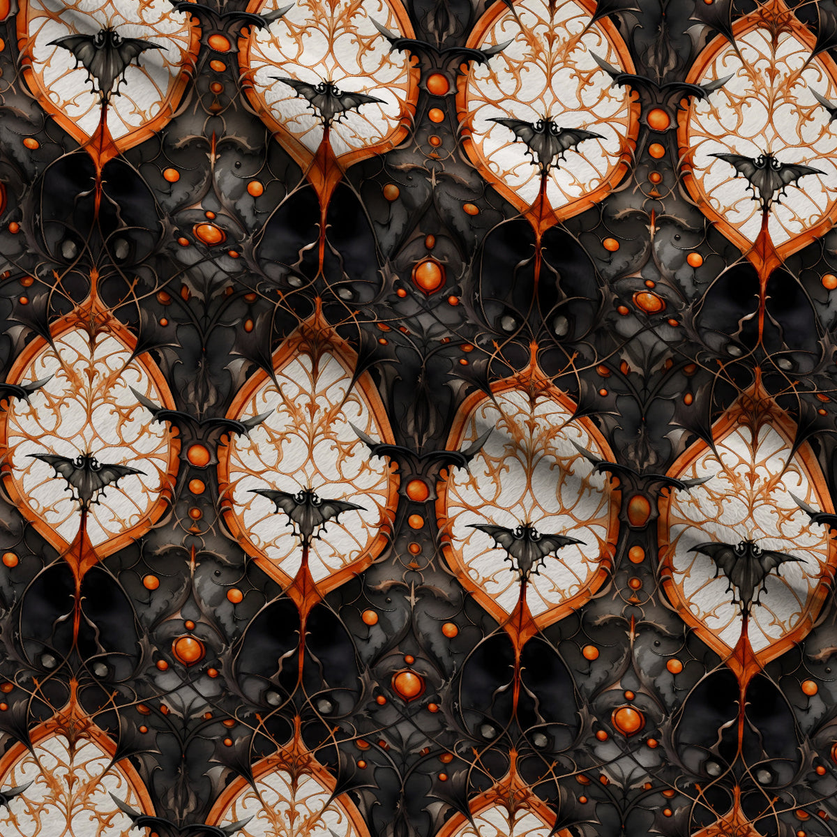 Midnight Marigolds Pattern 11 Minky Fabric — plush minky folded close-up preview (mv-minky-v1:lying)