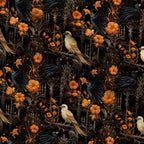 Midnight Marigolds Pattern 13 Minky Fabric — plush minky folded close-up preview (mv-minky-v1:lying)