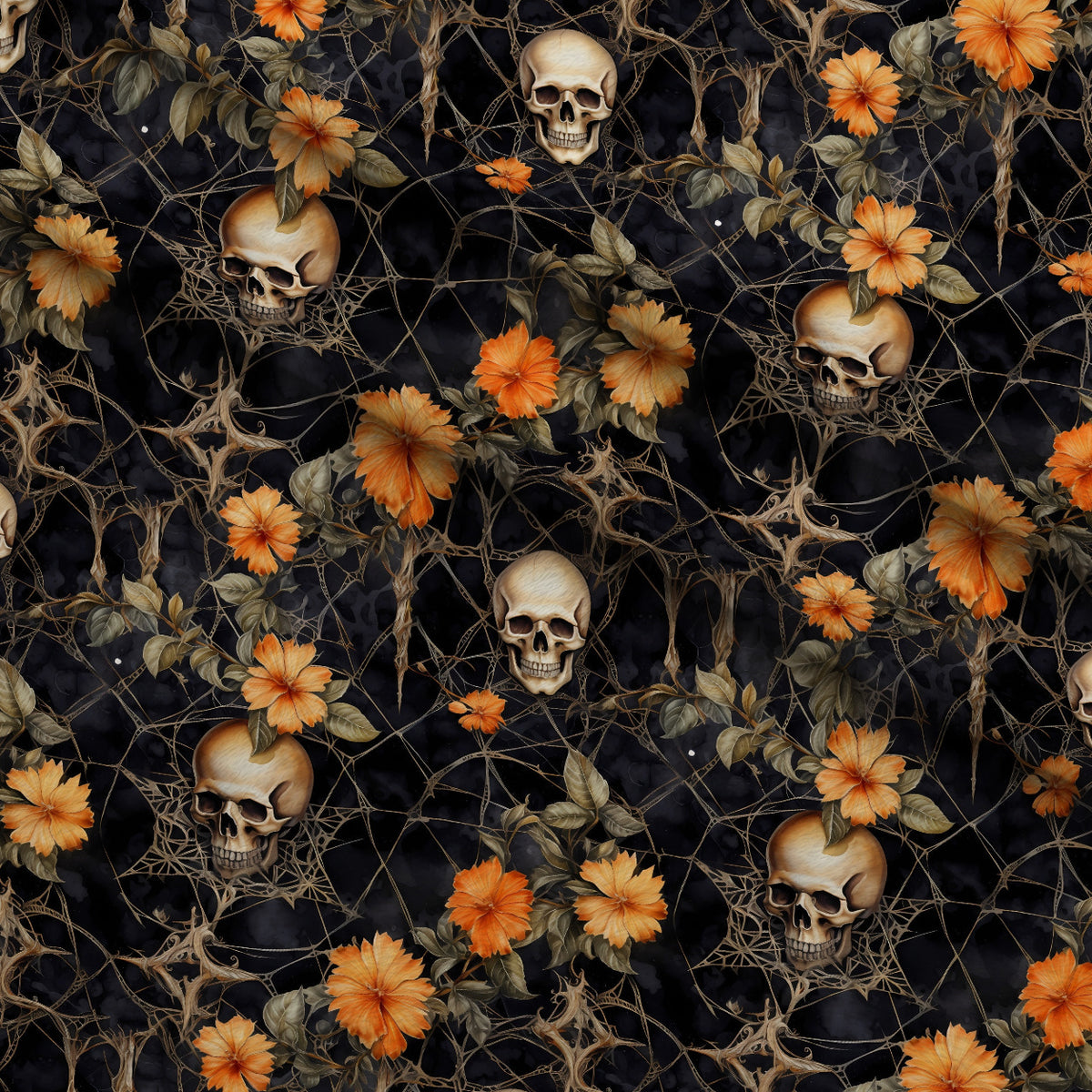 Midnight Marigolds Pattern 15 Minky Fabric — plush minky folded close-up preview (mv-minky-v1:lying)