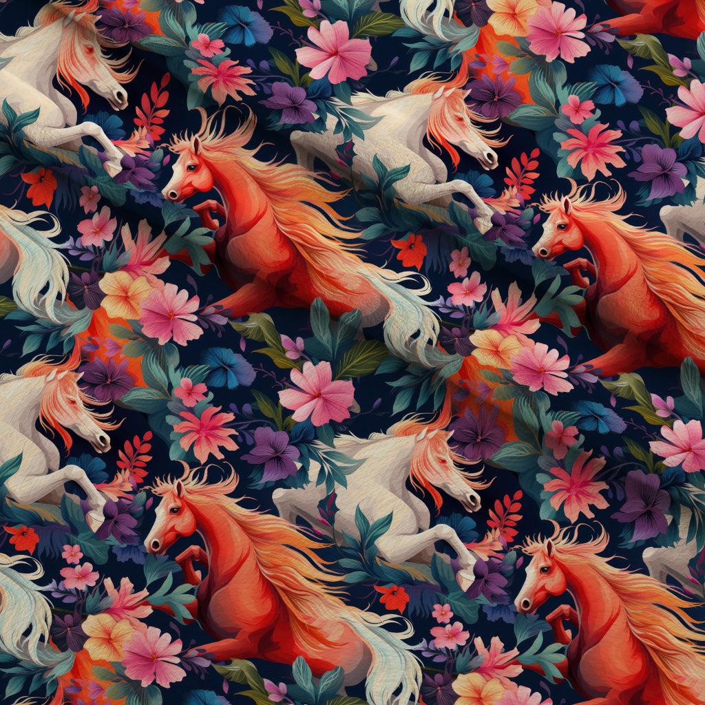 Midnight Meadow Gallop Pattern 11 Minky Fabric — plush minky folded close-up preview (mv-minky-v1:lying)