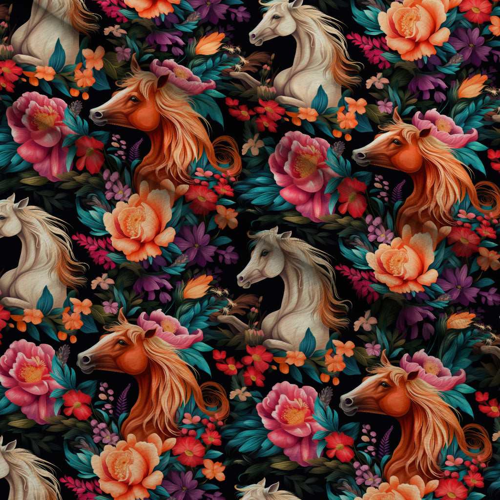 Midnight Meadow Gallop Pattern 2 Minky Fabric — plush minky folded close-up preview (mv-minky-v1:lying)
