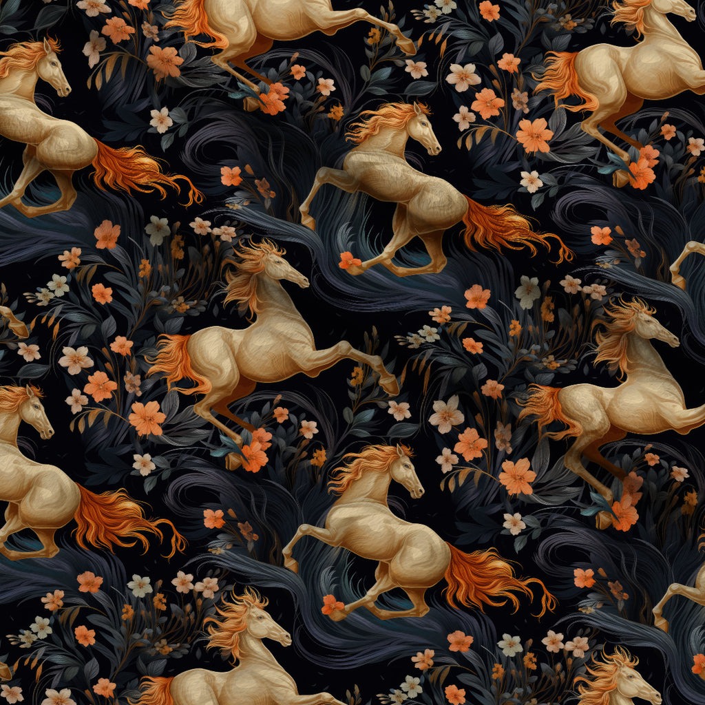 Midnight Meadow Gallop Pattern 4 Minky Fabric — plush minky folded close-up preview (mv-minky-v1:lying)