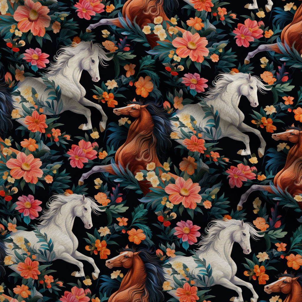 Midnight Meadow Gallop Pattern 6 Minky Fabric — plush minky folded close-up preview (mv-minky-v1:lying)