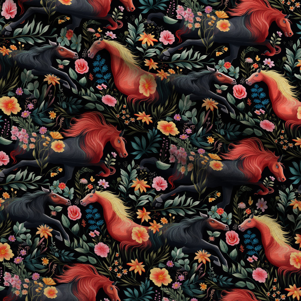 Midnight Meadow Gallop Pattern 8 Minky Fabric — plush minky folded close-up preview (mv-minky-v1:lying)
