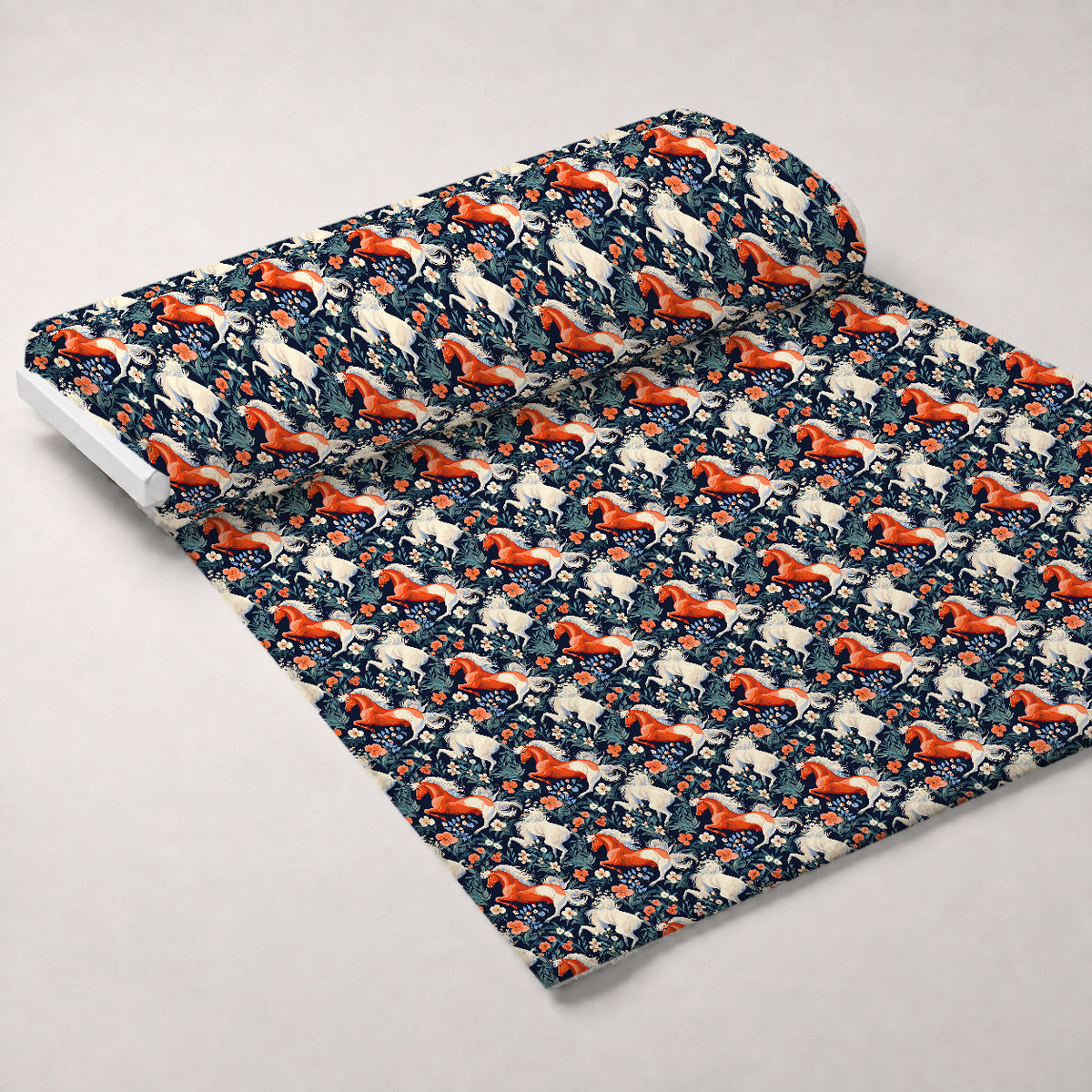 Midnight Meadow Gallop Pattern 9 Minky Fabric — plush minky unrolled bolt preview (mv-minky-v1:bolt)