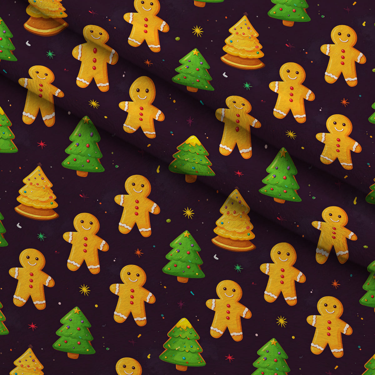 Midnight Merry Lights Pattern 10 Minky Fabric — plush minky folded close-up preview (mv-minky-v1:lying)