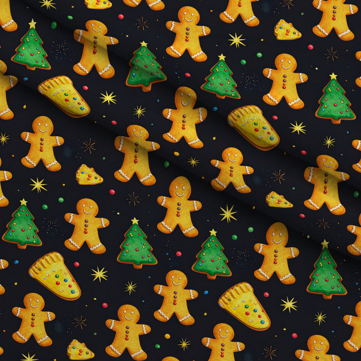 Midnight Merry Lights Pattern 11 Minky Fabric — plush minky folded close-up preview (mv-minky-v1:lying)