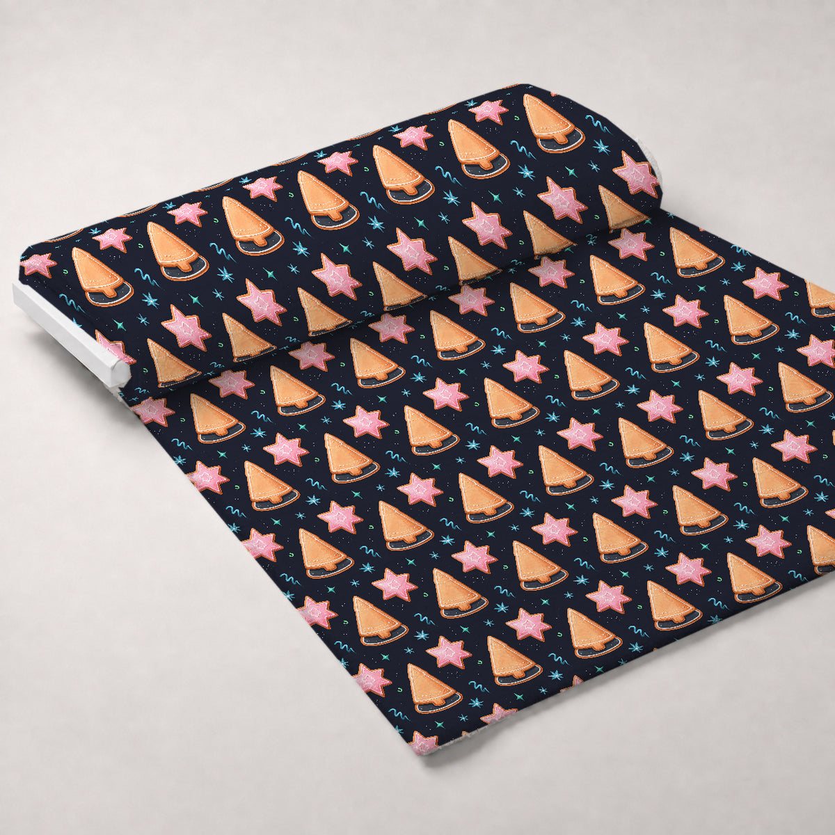 Midnight Merry Lights Pattern 12 Minky Fabric — plush minky unrolled bolt preview (mv-minky-v1:bolt)