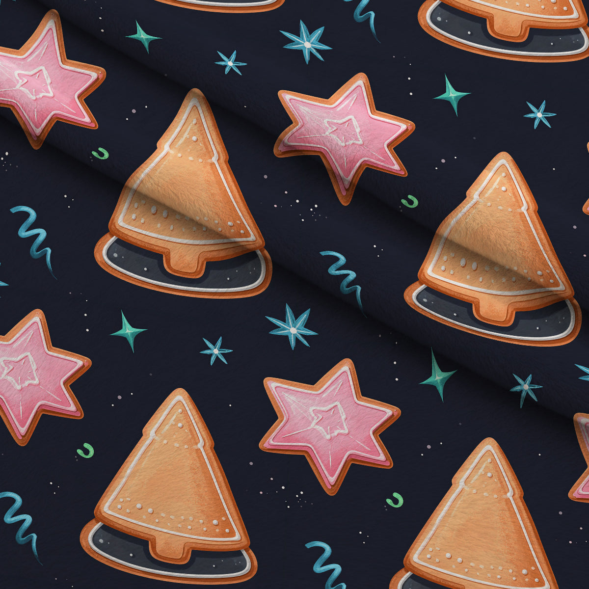 Midnight Merry Lights Pattern 12 Minky Fabric — plush minky folded close-up preview (mv-minky-v1:lying)