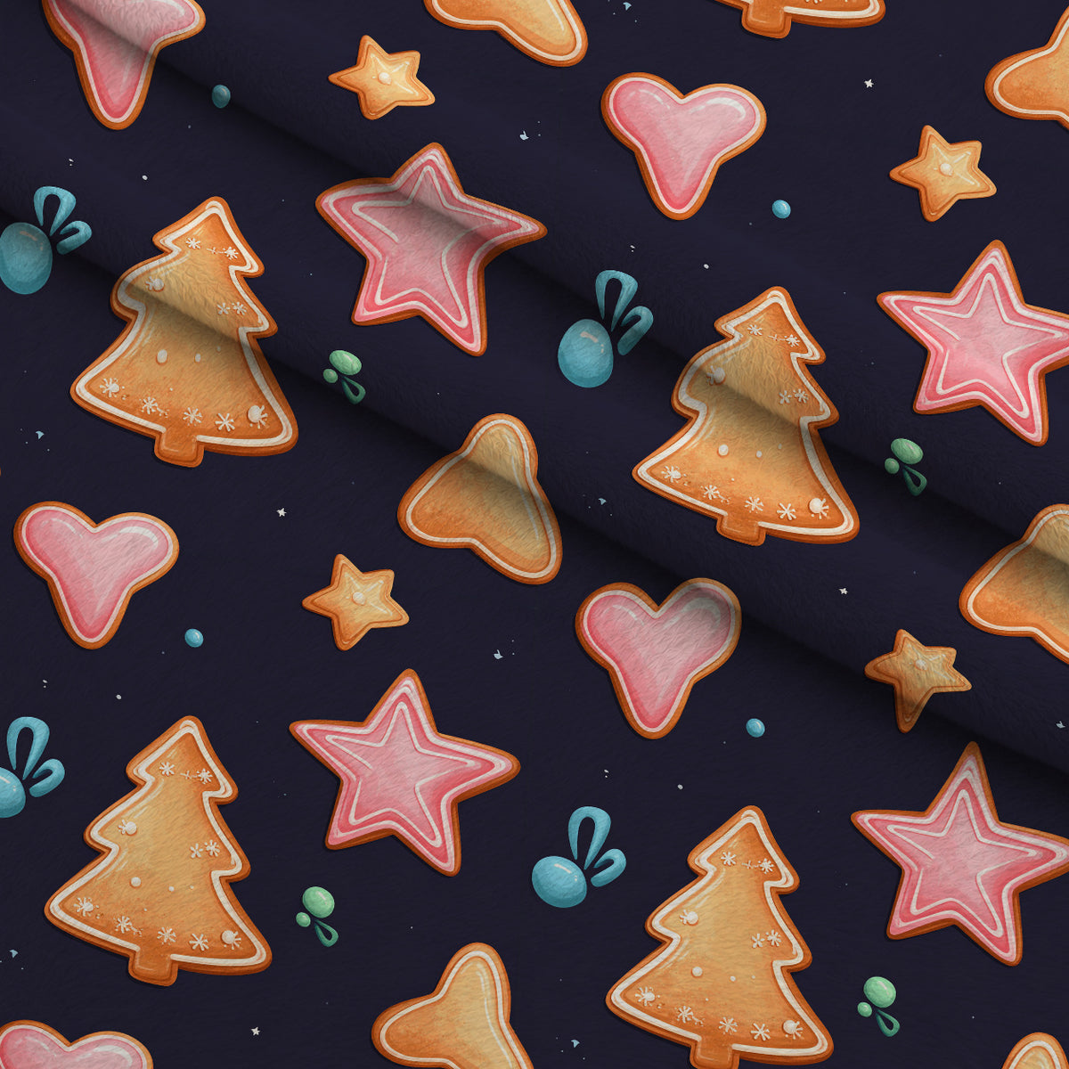 Midnight Merry Lights Pattern 13 Minky Fabric — plush minky folded close-up preview (mv-minky-v1:lying)