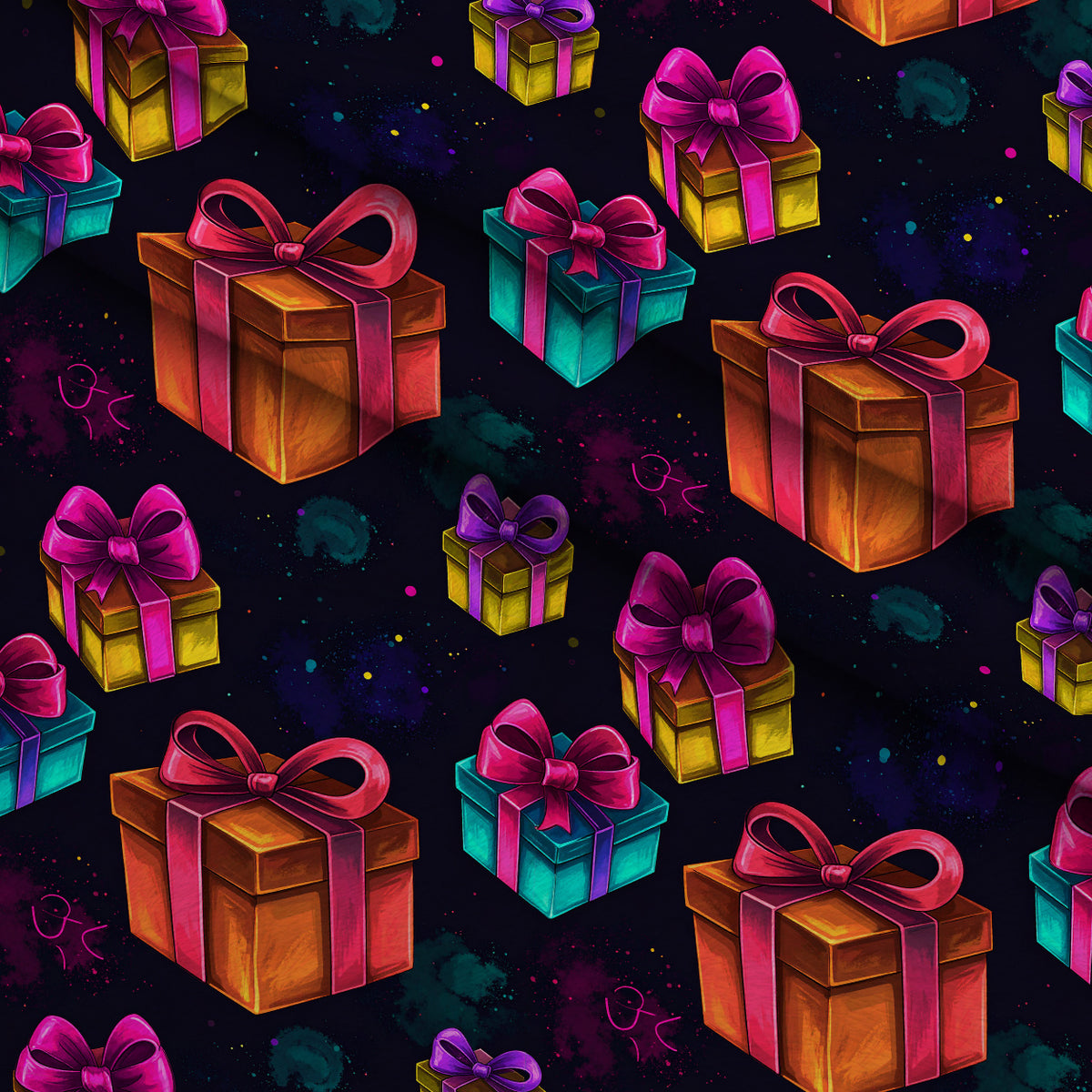 Midnight Merry Lights Pattern 21 Minky Fabric — plush minky folded close-up preview (mv-minky-v1:lying)