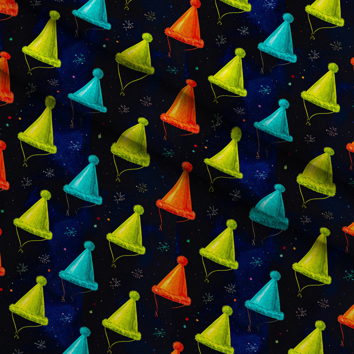 Midnight Merry Lights Pattern 23 Minky Fabric — plush minky folded close-up preview (mv-minky-v1:lying)