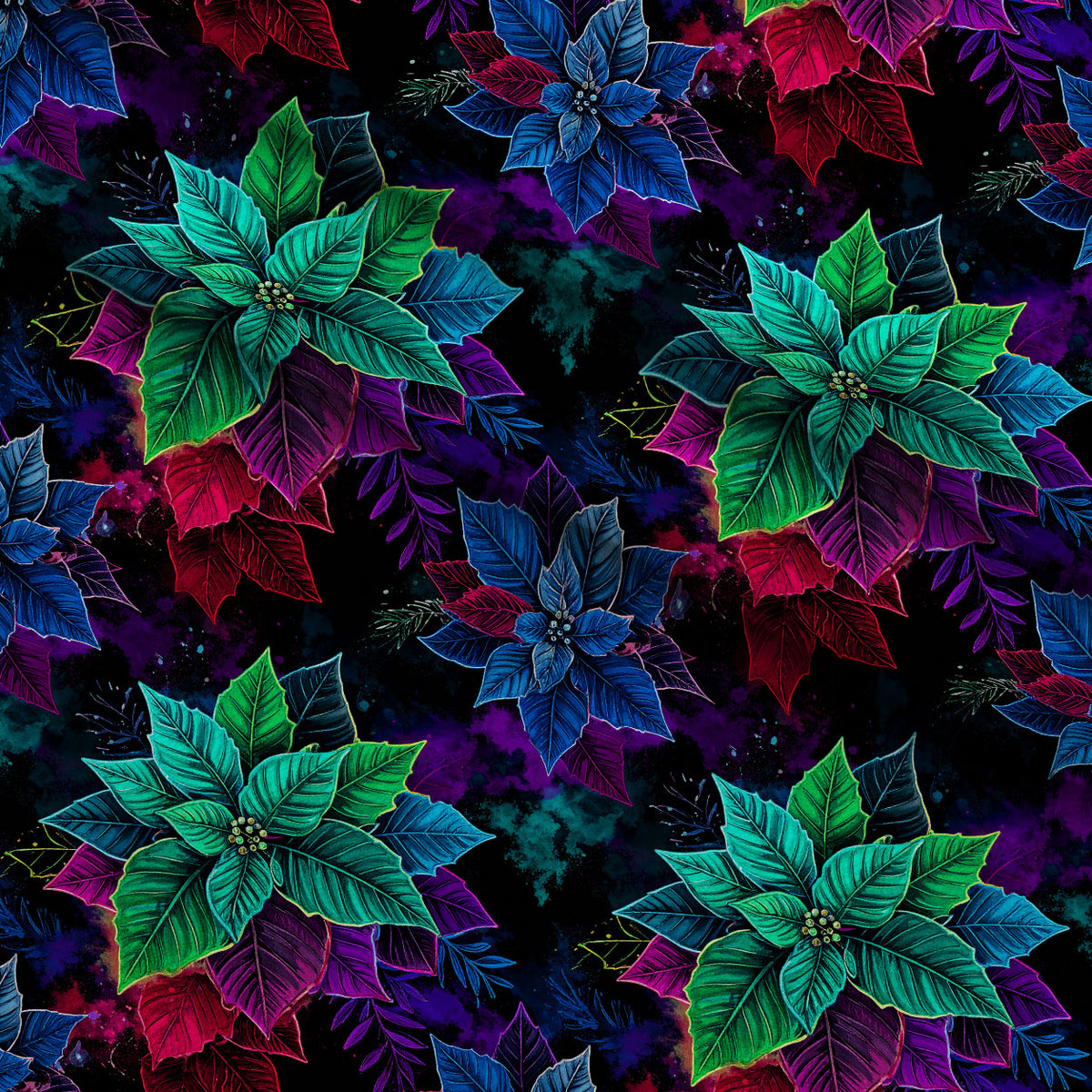 Midnight Merry Lights Pattern 8 Minky Fabric — plush minky folded close-up preview (mv-minky-v1:lying)