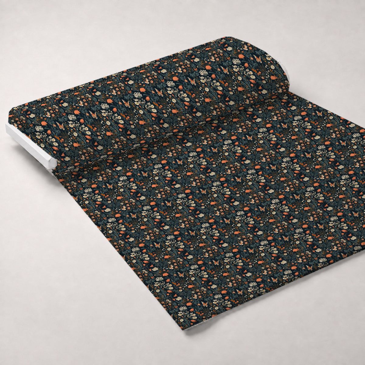 Midnight Monarchs Pattern 1 Minky Fabric — plush minky unrolled bolt preview (mv-minky-v1:bolt)