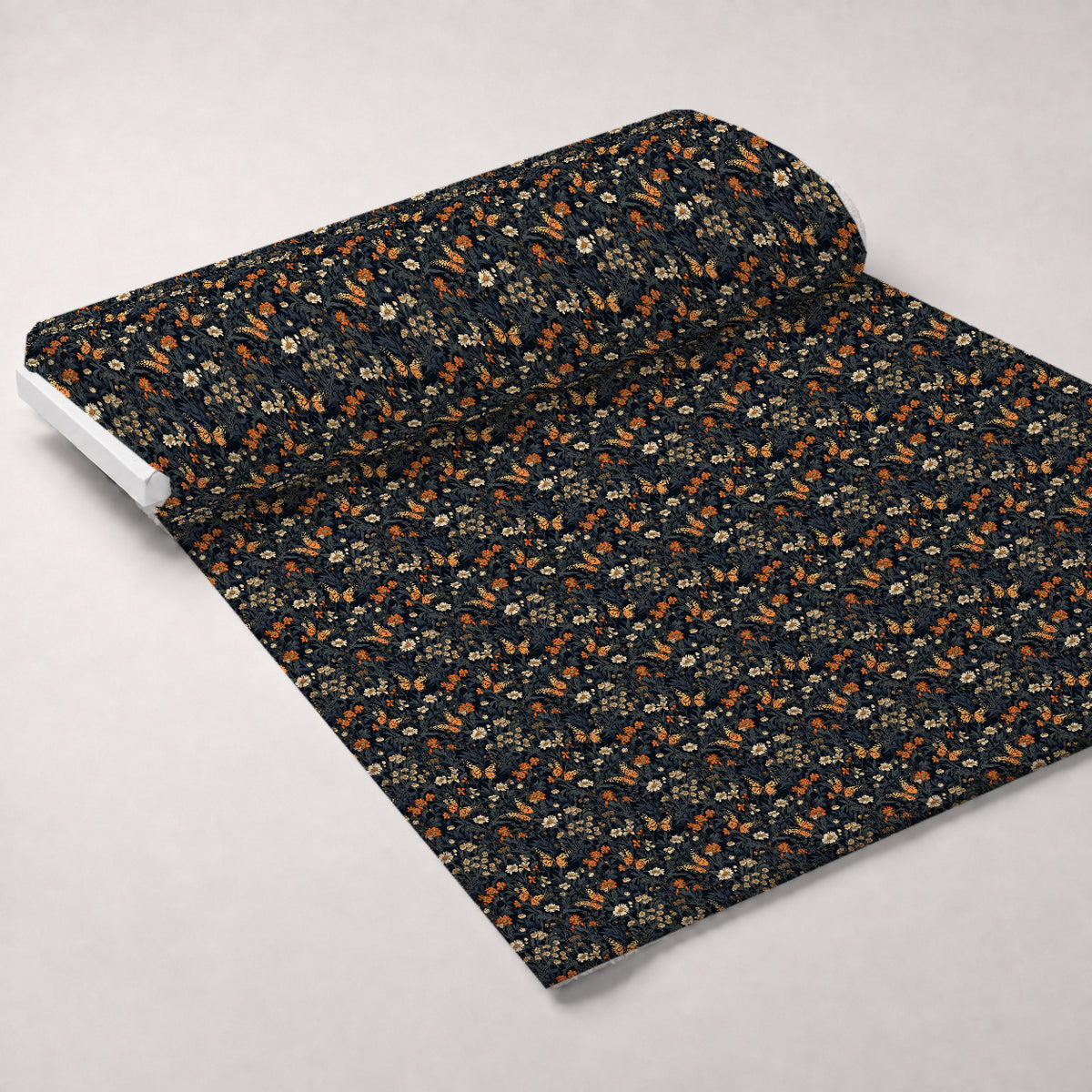 Midnight Monarchs Pattern 3 Minky Fabric — plush minky unrolled bolt preview (mv-minky-v1:bolt)