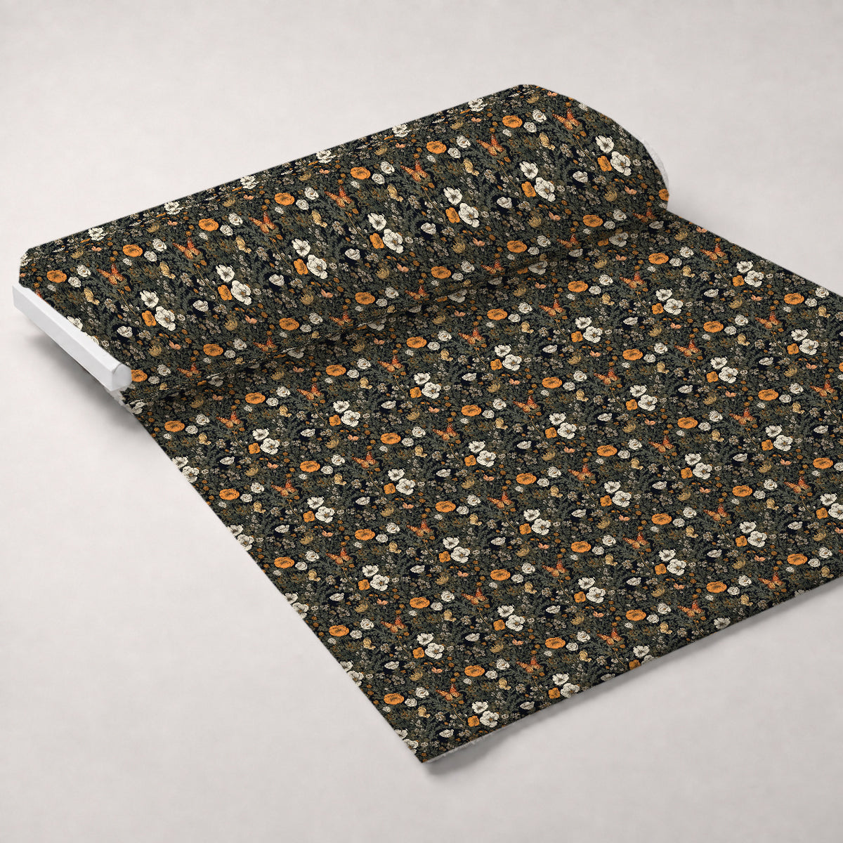 Midnight Monarchs Pattern 4 Minky Fabric — plush minky unrolled bolt preview (mv-minky-v1:bolt)