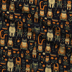 Midnight Nile Cats Pattern 1 Minky Fabric — plush minky folded close-up preview (mv-minky-v1:lying)