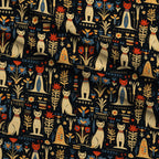 Midnight Nile Cats Pattern 11 Minky Fabric — plush minky folded close-up preview (mv-minky-v1:lying)