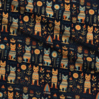 Midnight Nile Cats Pattern 12 Minky Fabric — plush minky folded close-up preview (mv-minky-v1:lying)