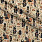 Midnight Nile Cats Pattern 14 Minky Fabric — plush minky folded close-up preview (mv-minky-v1:lying)