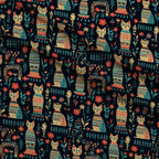 Midnight Nile Cats Pattern 15 Minky Fabric — plush minky folded close-up preview (mv-minky-v1:lying)