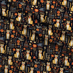 Midnight Nile Cats Pattern 3 Minky Fabric — plush minky folded close-up preview (mv-minky-v1:lying)