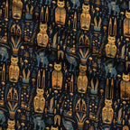 Midnight Nile Cats Pattern 4 Minky Fabric — plush minky folded close-up preview (mv-minky-v1:lying)