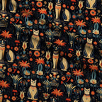 Midnight Nile Cats Pattern 5 Minky Fabric — plush minky folded close-up preview (mv-minky-v1:lying)