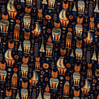 Midnight Nile Cats Pattern 6 Minky Fabric — plush minky folded close-up preview (mv-minky-v1:lying)