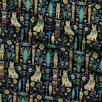 Midnight Nile Cats Pattern 7 Minky Fabric — plush minky folded close-up preview (mv-minky-v1:lying)