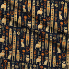 Midnight Nile Cats Pattern 8 Minky Fabric — plush minky folded close-up preview (mv-minky-v1:lying)