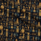 Midnight Nile Cats Pattern 9 Minky Fabric — plush minky folded close-up preview (mv-minky-v1:lying)