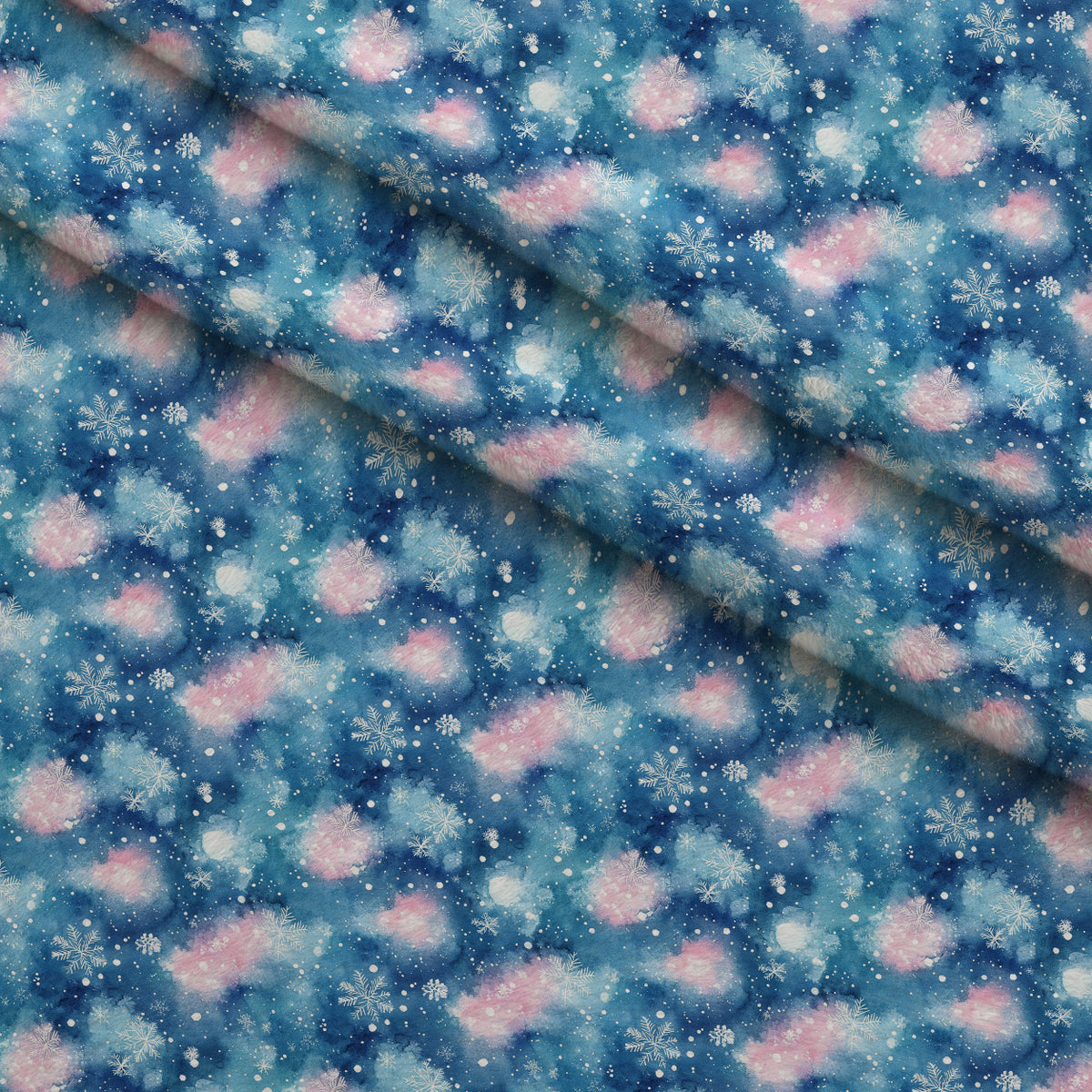 Midnight Poinsettia Pattern 1 Minky Fabric — plush minky folded close-up preview (mv-minky-v1:lying)
