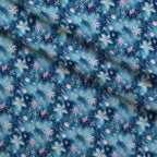 Midnight Poinsettia Pattern 10 Minky Fabric — plush minky folded close-up preview (mv-minky-v1:lying)