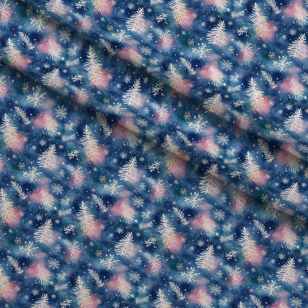 Midnight Poinsettia Pattern 5 Minky Fabric — plush minky folded close-up preview (mv-minky-v1:lying)