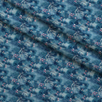 Midnight Poinsettia Pattern 6 Minky Fabric — plush minky folded close-up preview (mv-minky-v1:lying)