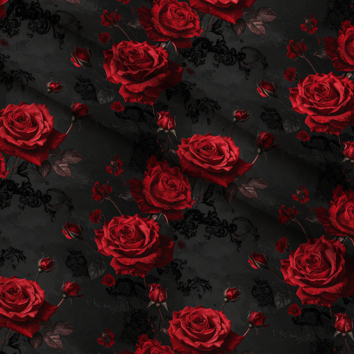 Midnight Rose Court Pattern 10 Minky Fabric — plush minky folded close-up preview (mv-minky-v1:lying)