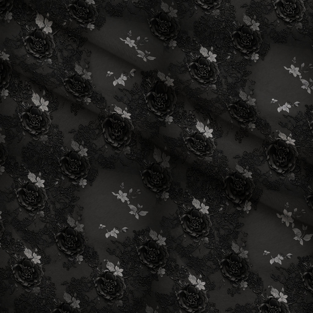 Midnight Rose Court Pattern 12 Minky Fabric — plush minky folded close-up preview (mv-minky-v1:lying)