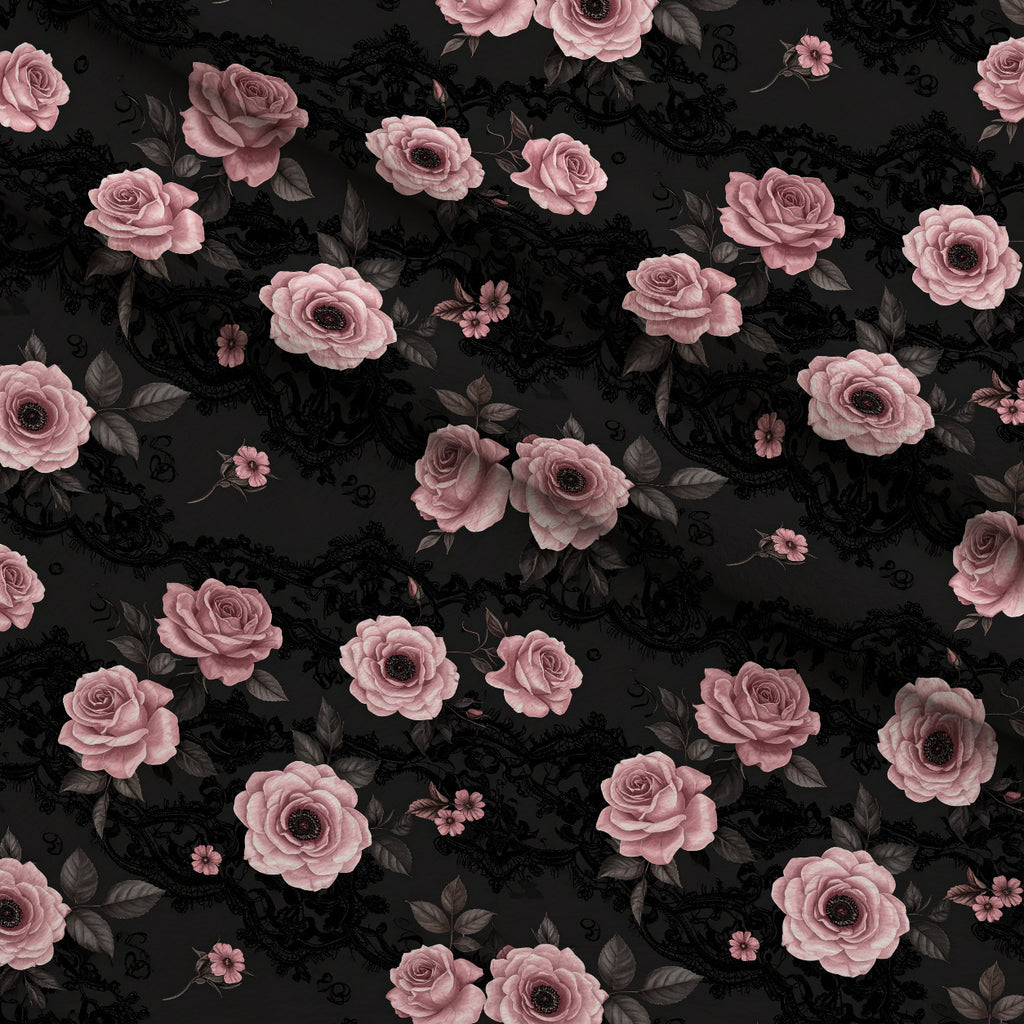 Midnight Rose Court Pattern 14 Minky Fabric — plush minky folded close-up preview (mv-minky-v1:lying)