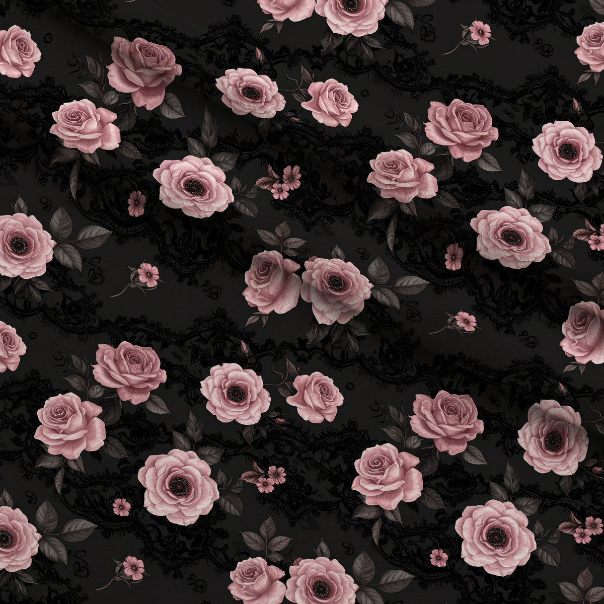 Midnight Rose Court Pattern 14 Minky Fabric — plush minky folded close-up preview (mv-minky-v1:lying)