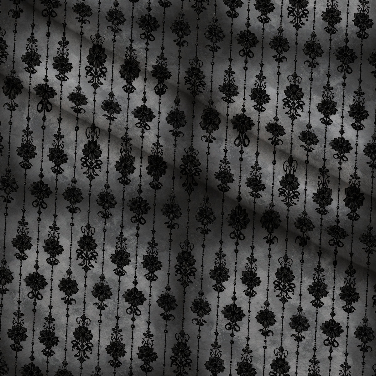 Midnight Rose Court Pattern 2 Minky Fabric — plush minky folded close-up preview (mv-minky-v1:lying)