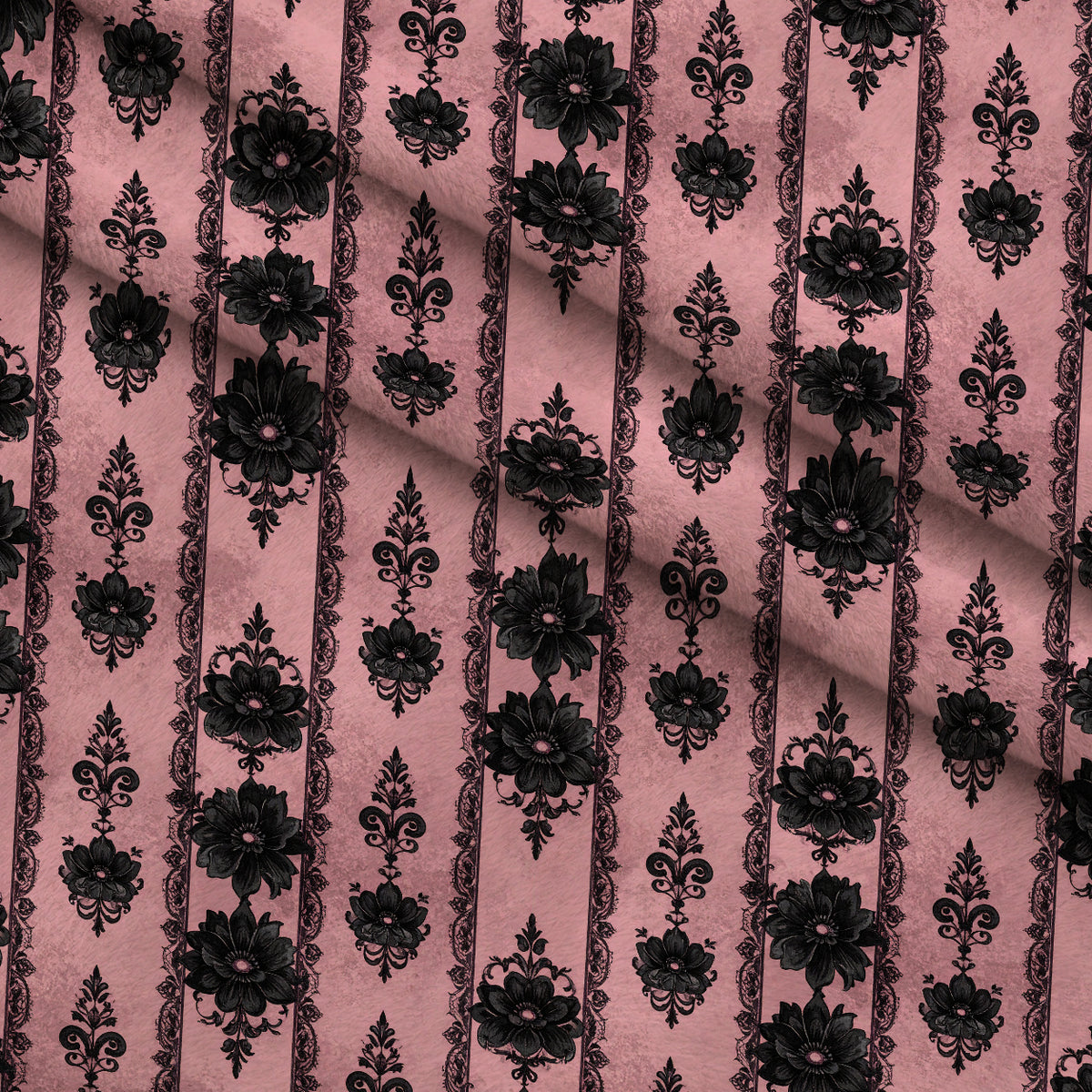Midnight Rose Court Pattern 20 Minky Fabric — plush minky folded close-up preview (mv-minky-v1:lying)