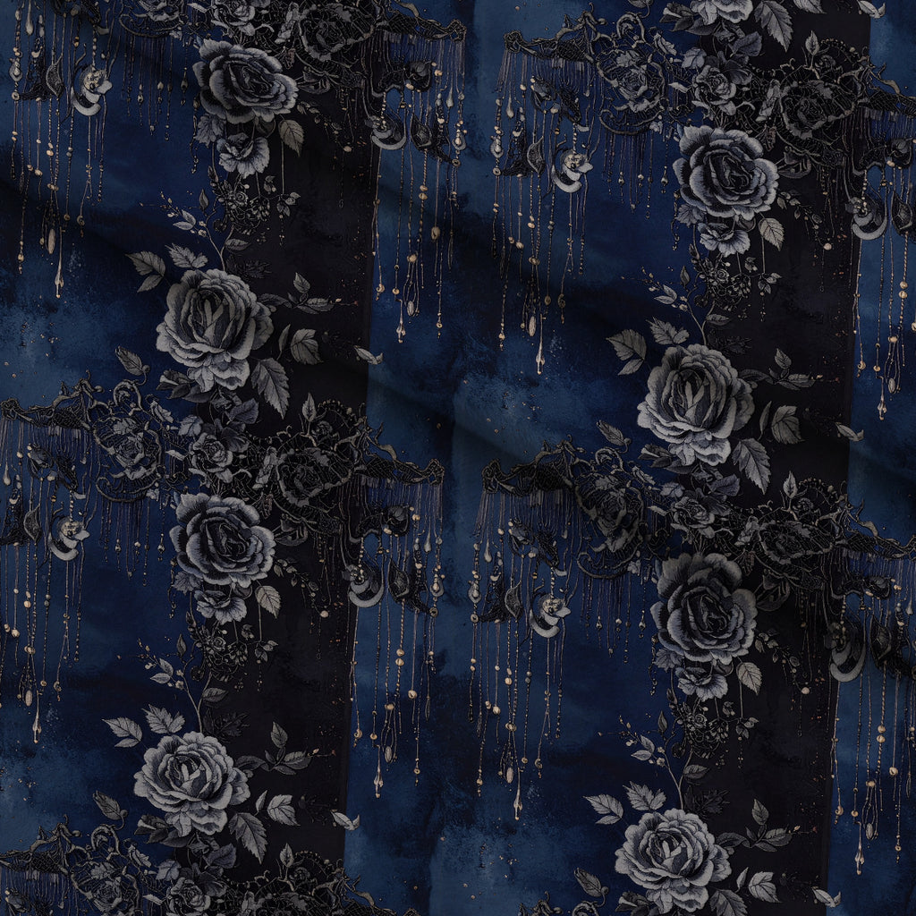 Midnight Rose Court Pattern 3 Minky Fabric — plush minky folded close-up preview (mv-minky-v1:lying)