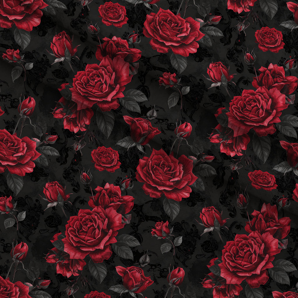 Midnight Rose Court Pattern 9 Minky Fabric — plush minky folded close-up preview (mv-minky-v1:lying)