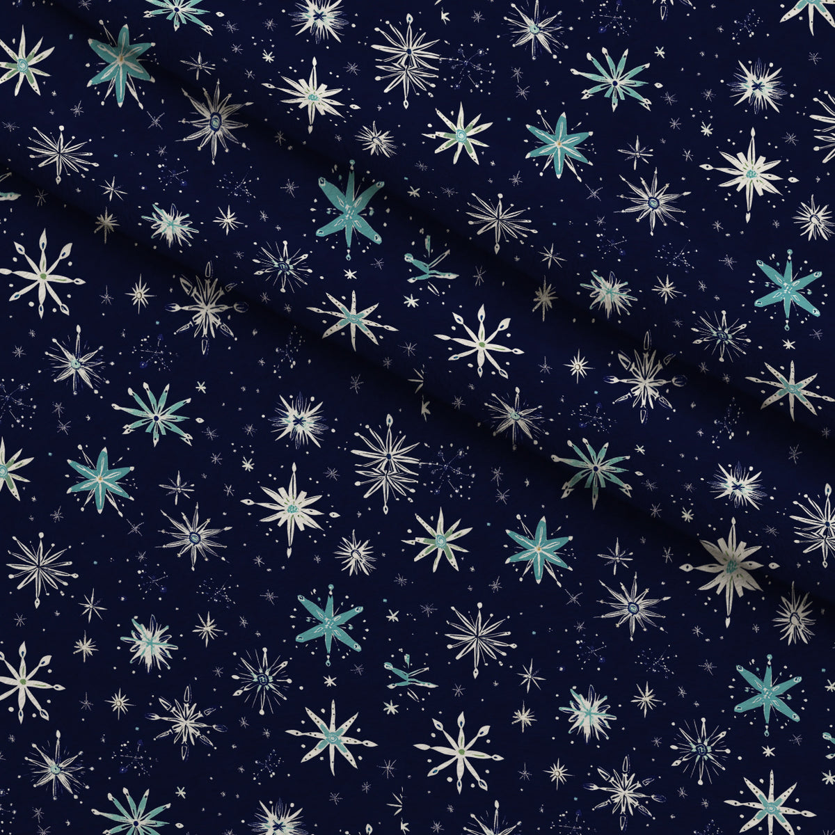Midnight Snowfall Pattern 10 Minky Fabric — plush minky folded close-up preview (mv-minky-v1:lying)